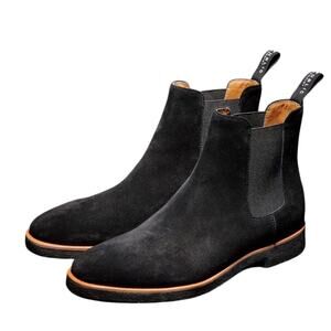 New Republic Men's 9.5 Black Chelsea Style Suede Boots Booties